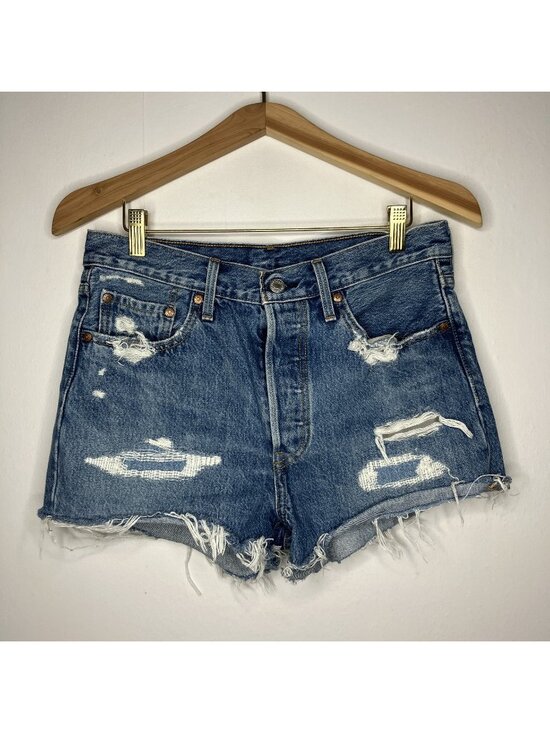 Levis Pants - Levi's 501 Women's W28 High Rise Distressed Denim Cutoff Shorts Button Fly
